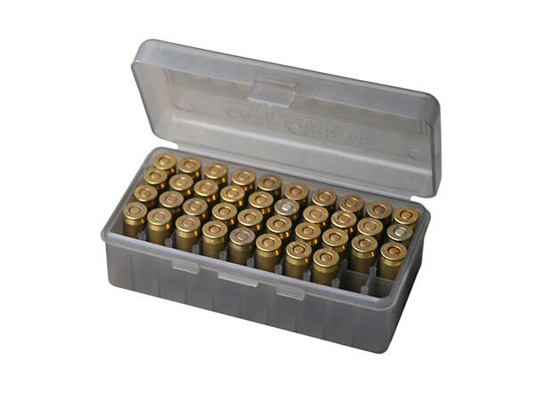 MTM Patronboks 50-skd Pistol 50-skd patronboks, gjennomsiktig grå 